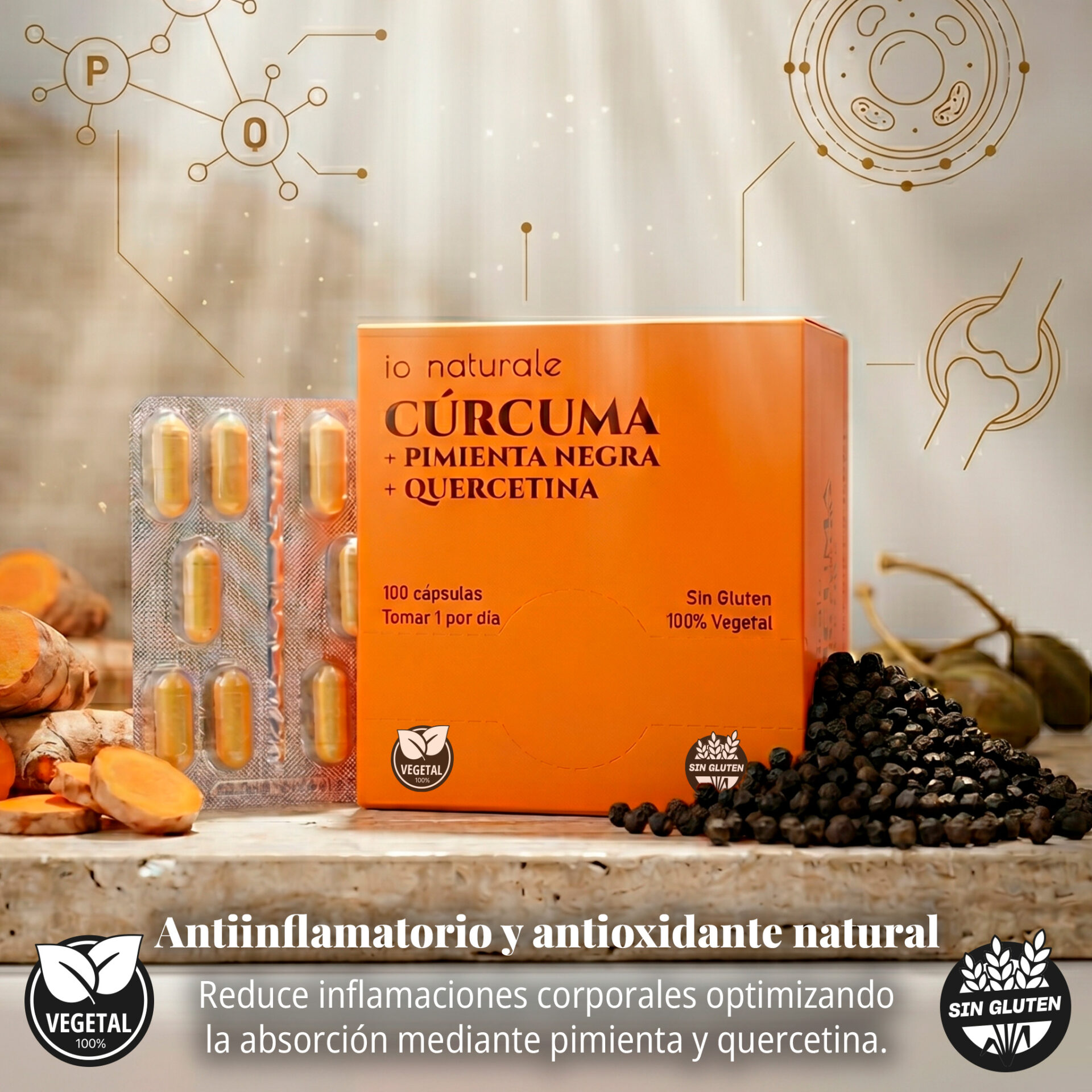 Cúrcuma + Pimienta Negra + Quercitina